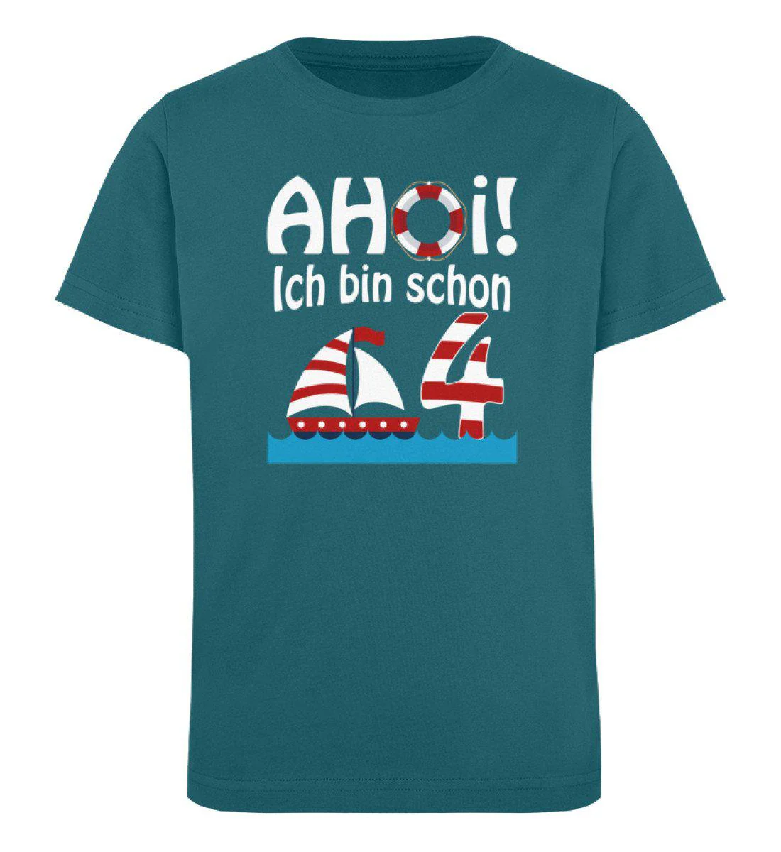 Ahoi ich bin schon 4 · Kinder Premium Bio T-Shirt - Image 3