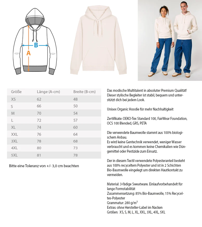 And up goes the Luzie · Unisex Bio Hoodie - Image 5