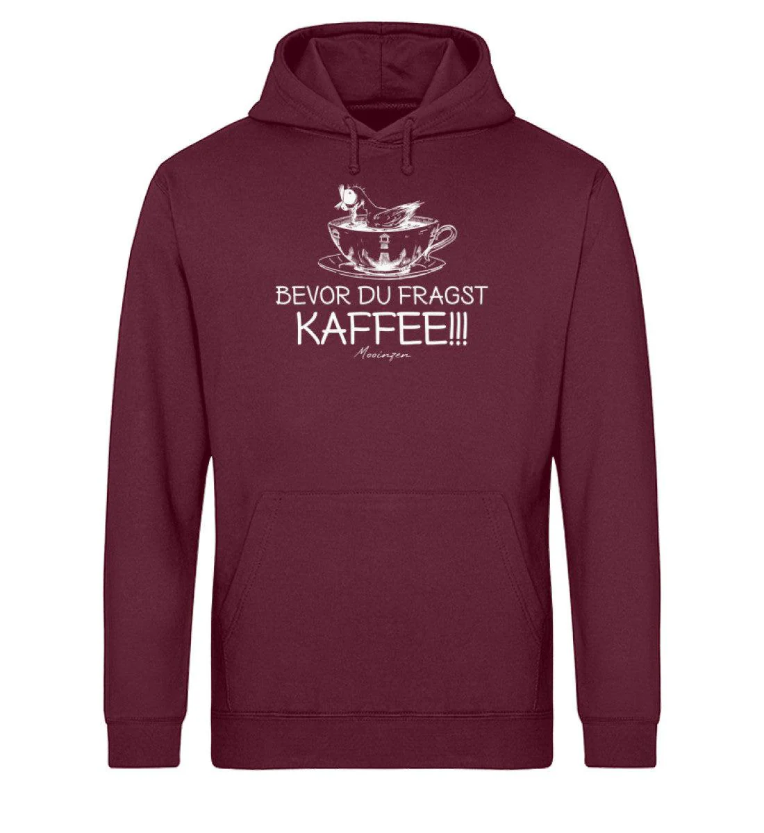 Bevor du fragst Kaffee · Unisex Bio Hoodie - Image 3