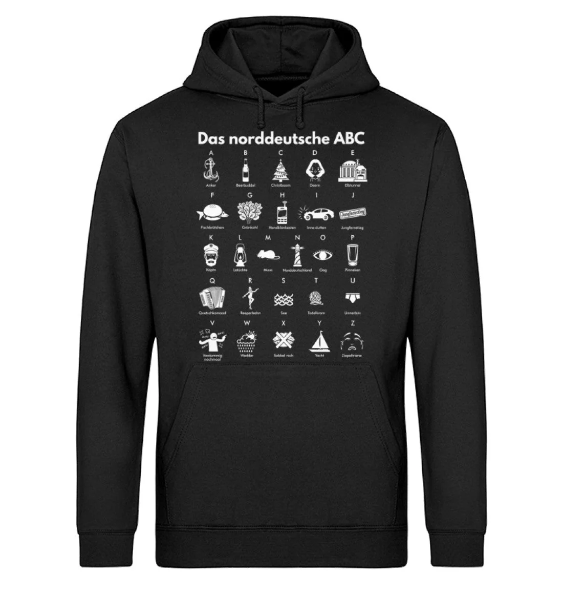 Das norddeutsche ABC · Unisex Bio Hoodie