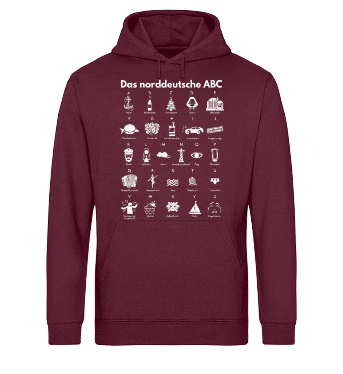 Das norddeutsche ABC · Unisex Bio Hoodie - Image 2