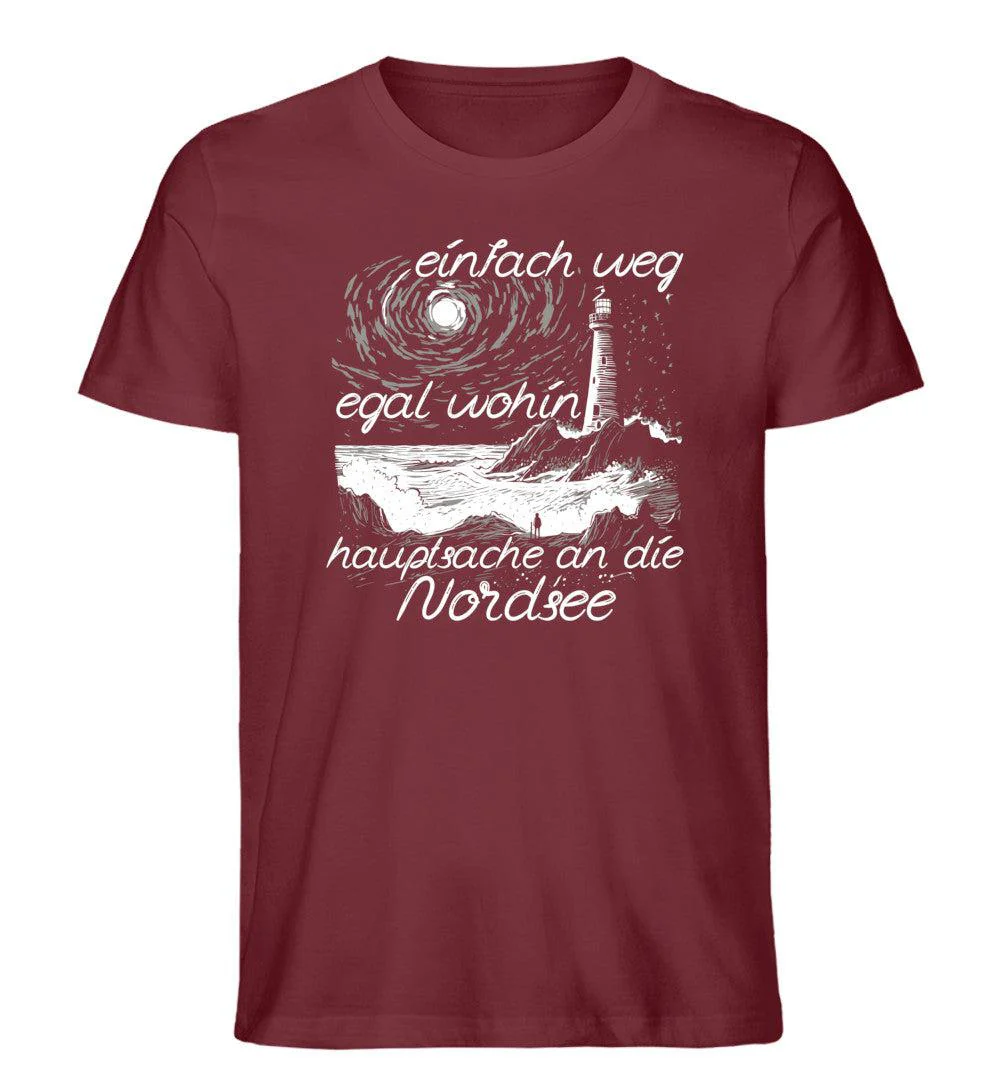Einfach weg egal wohin Nordsee  · Herren Premium Bio T-Shirt - Image 3