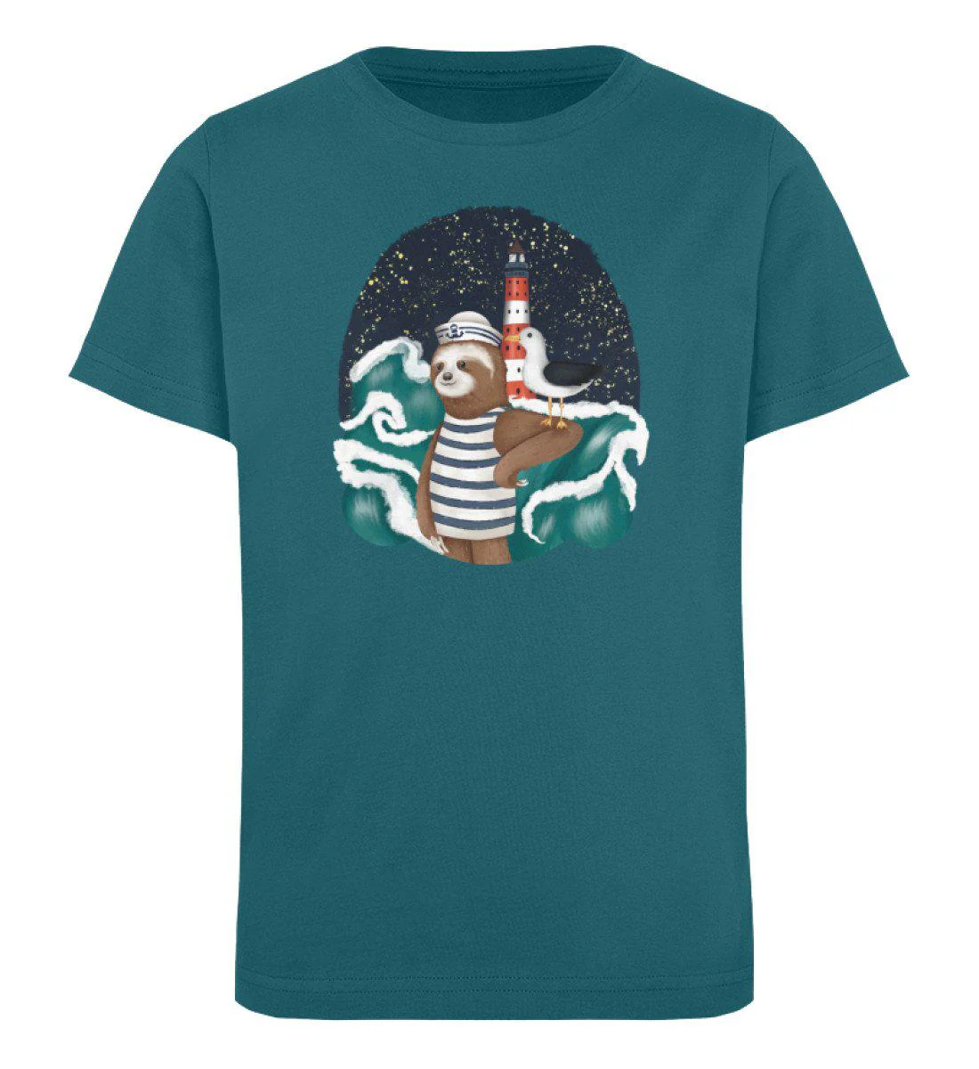 Faultier Möwe im Sturm · Kinder Premium Bio T-Shirt - Image 2