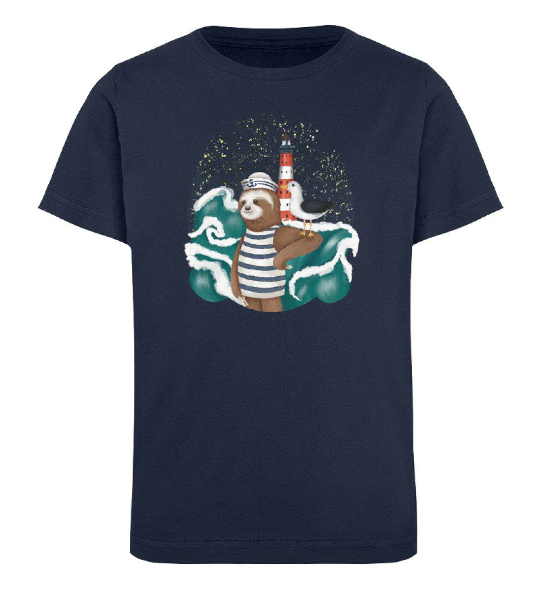 Faultier Möwe im Sturm · Kinder Premium Bio T-Shirt - Image 3