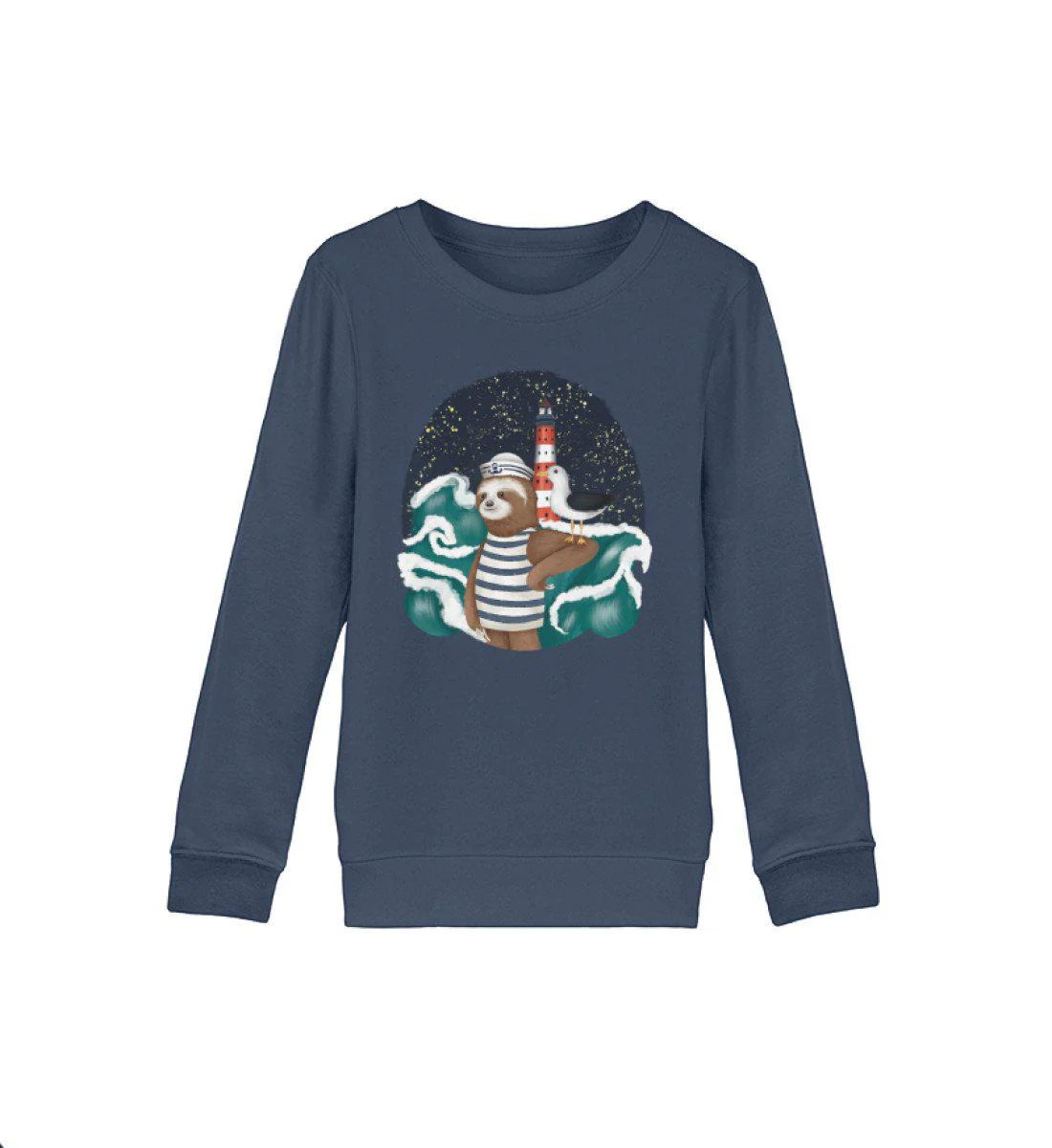 Faultier Möwe im Sturm · Kinder Premium Bio Sweatshirt - Image 2