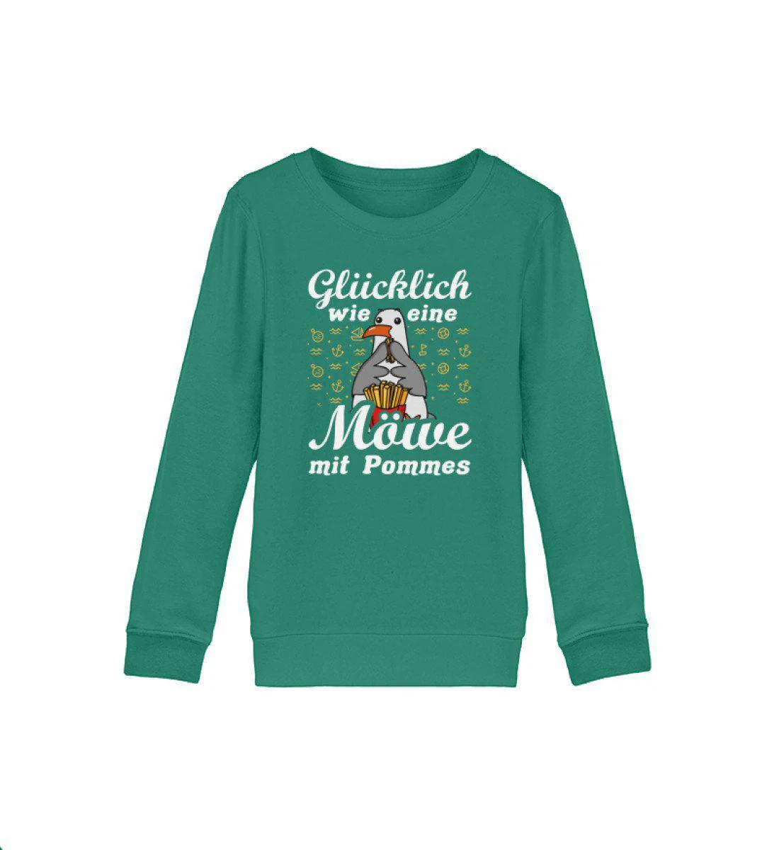 Glücklich Möwe Pommes · Kinder Premium Bio Sweatshirt - Image 3