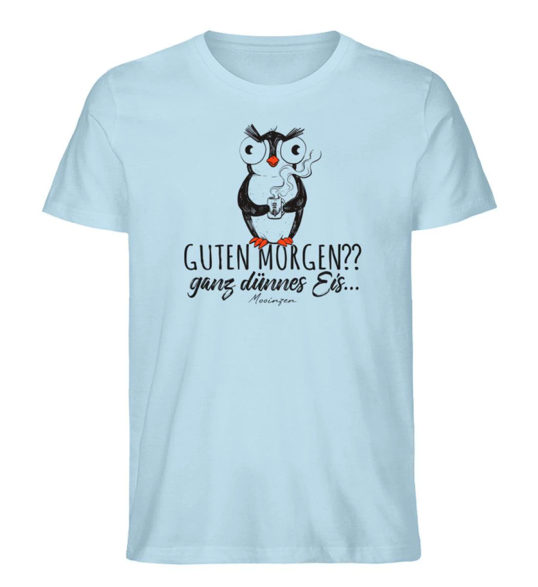 Guten Morgen?? ganz dünnes Eis... Pinguin · Herren Premium Bio T-Shirt - Image 3