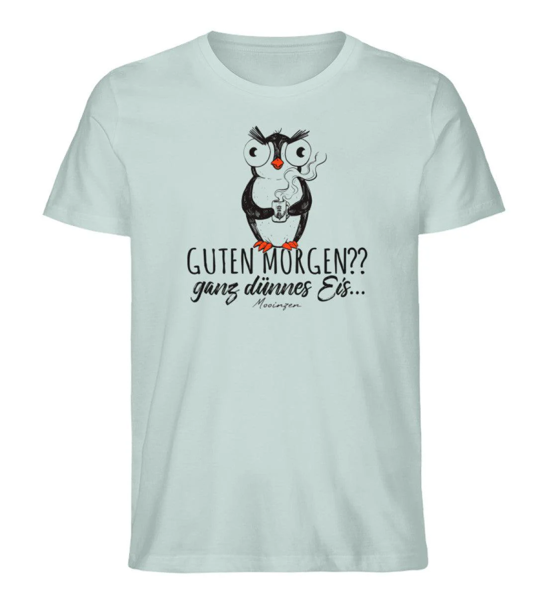 Guten Morgen?? ganz dünnes Eis... Pinguin · Herren Premium Bio T-Shirt - Image 4