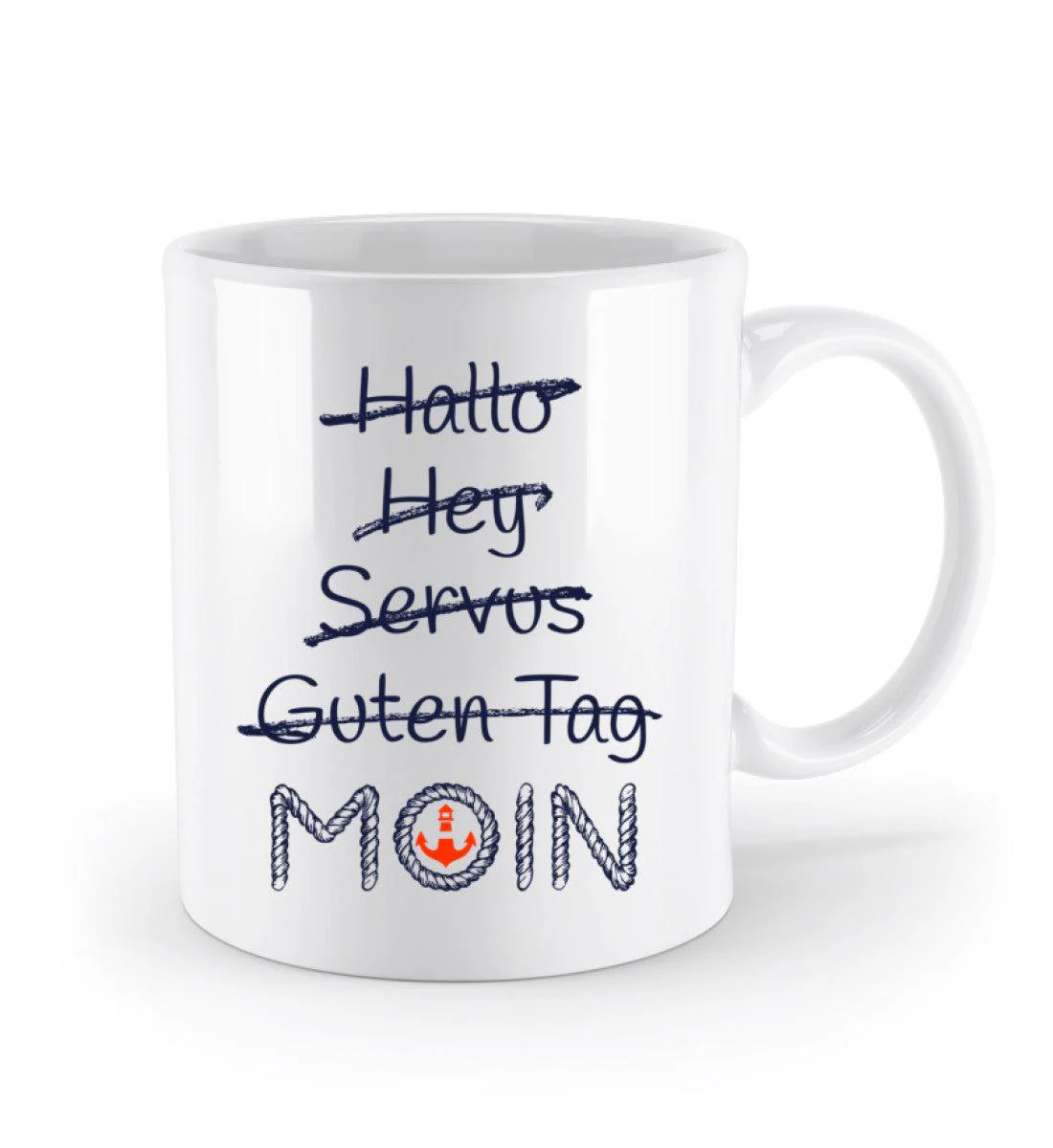 hallo hey servus moin  · Keramik Tasse weiß - Image 2