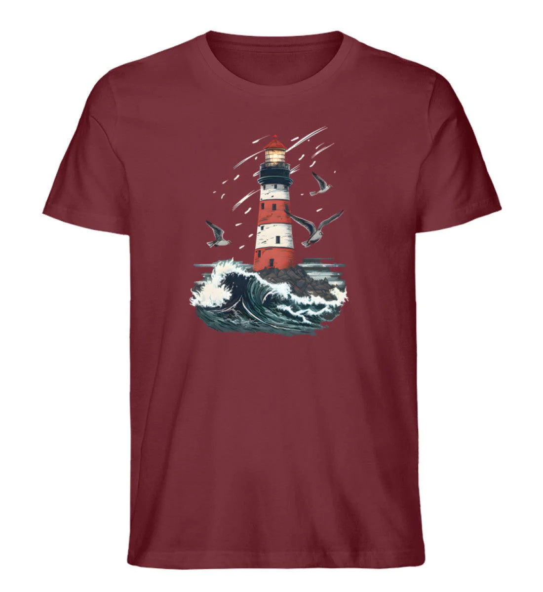Leuchtturm Wellen · Herren Premium Bio T-Shirt - Image 4