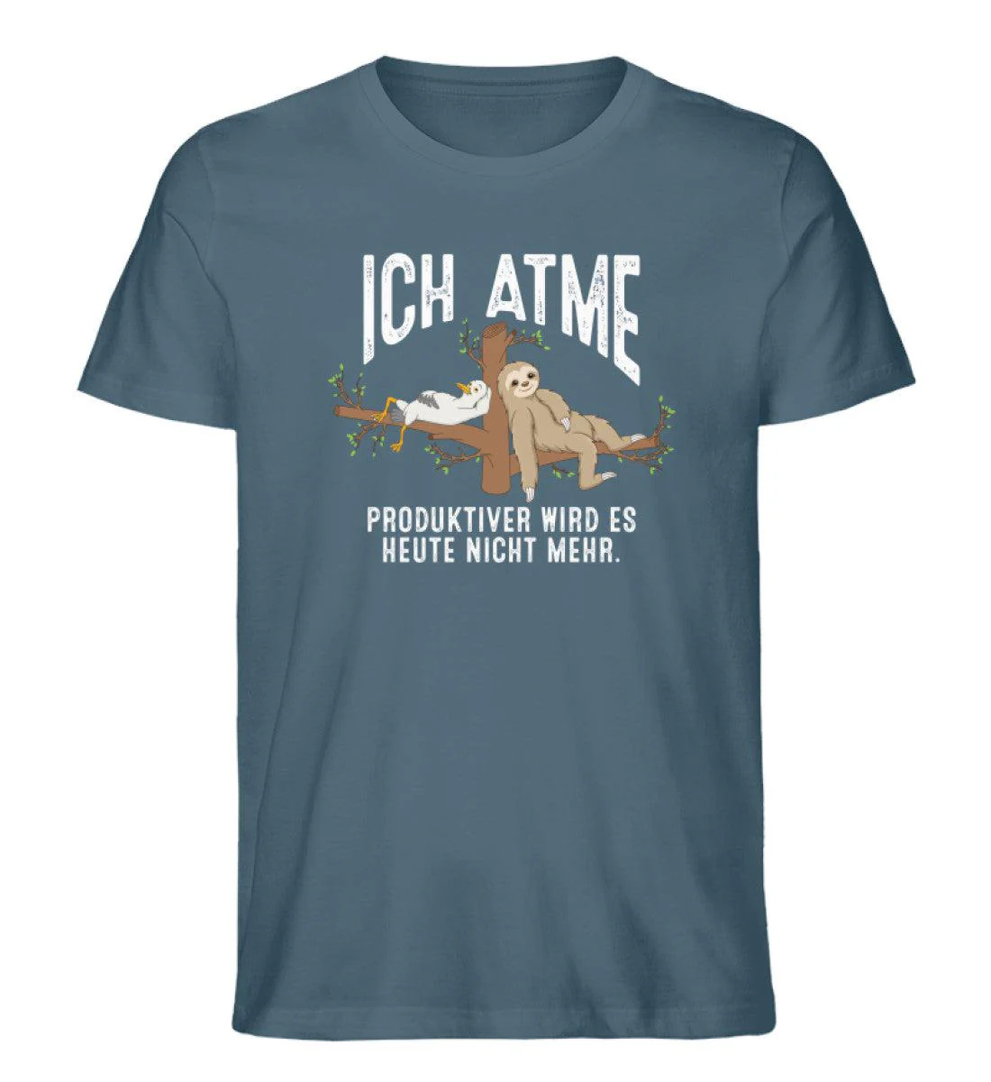 Ich atme Möwe Faultier  · Herren Premium Bio T-Shirt - Image 2