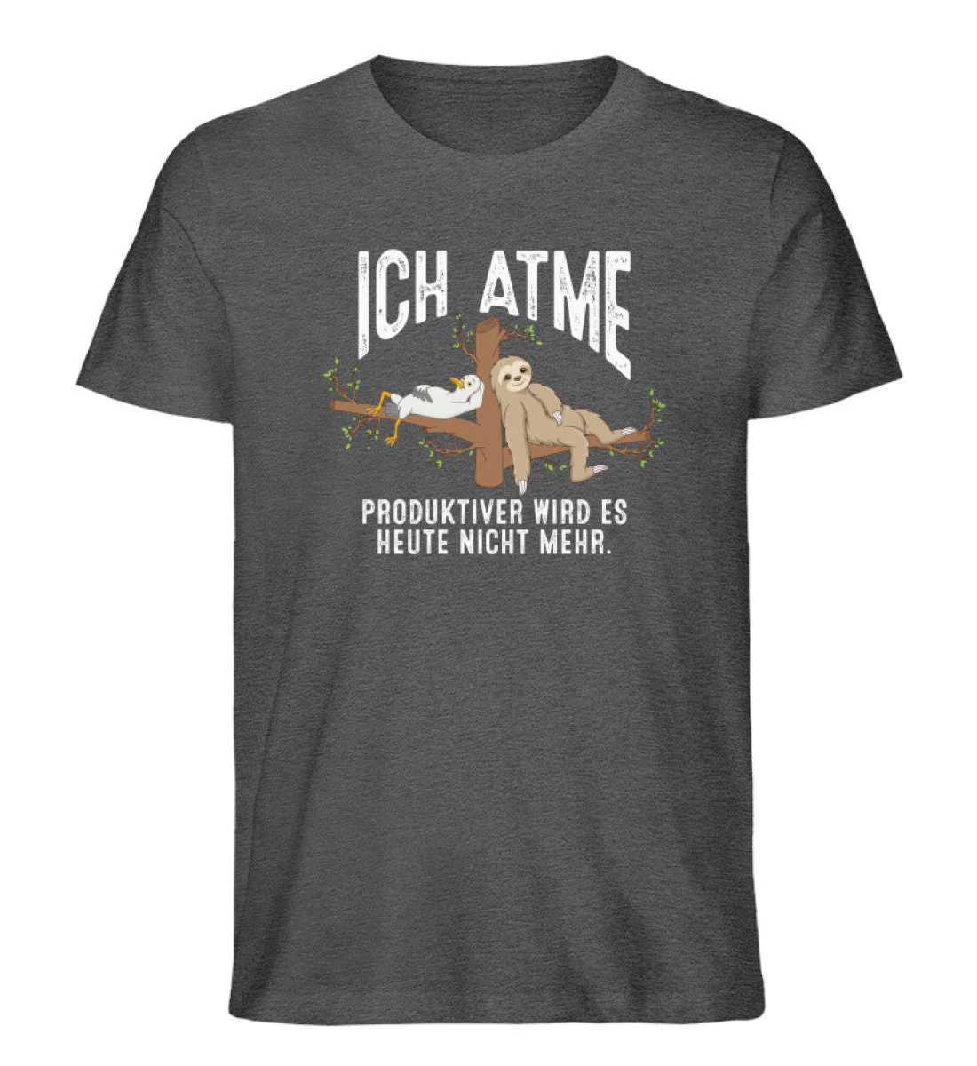 Ich atme Möwe Faultier  · Herren Premium Bio T-Shirt - Image 3