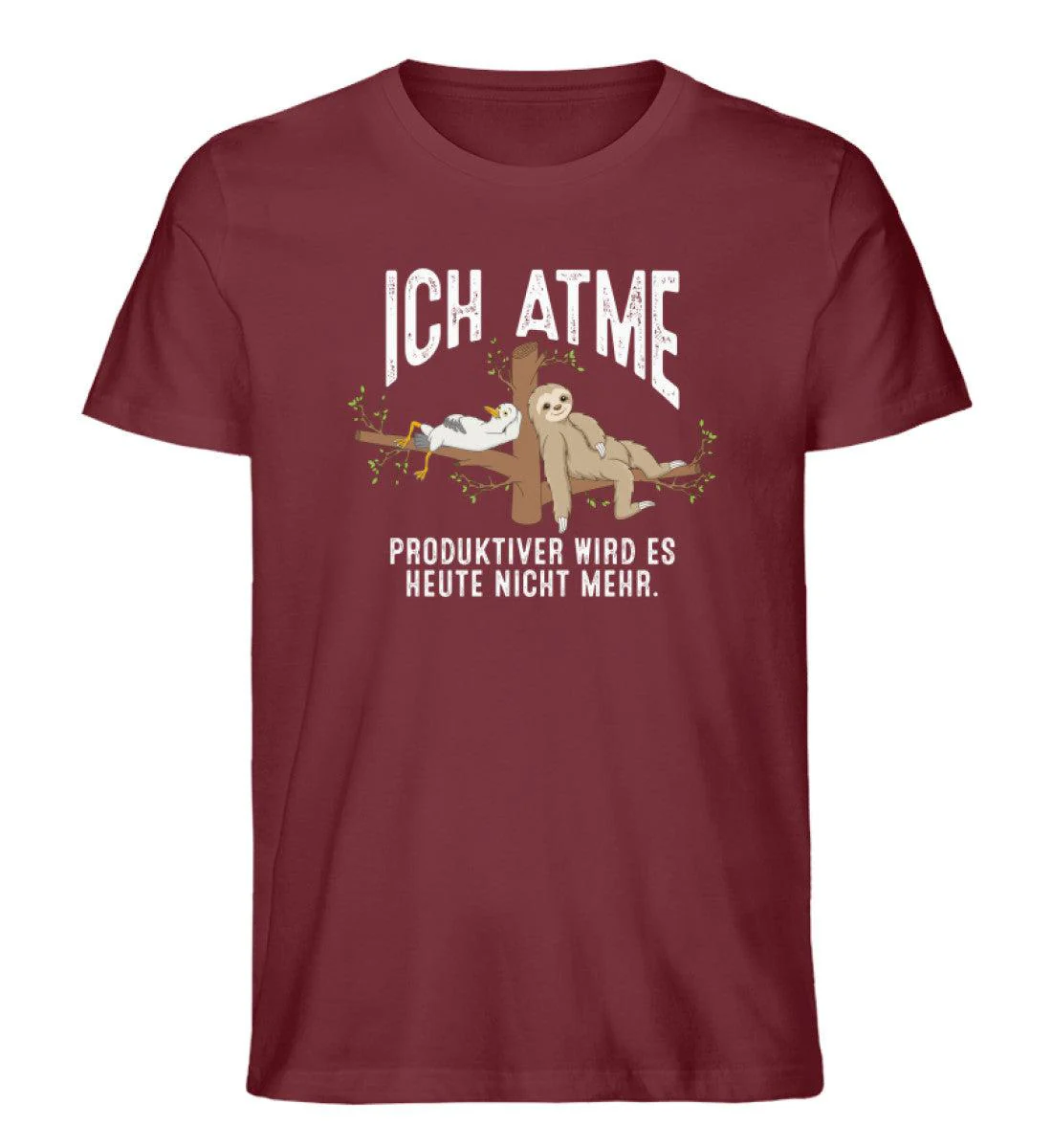 Ich atme Möwe Faultier  · Herren Premium Bio T-Shirt - Image 4