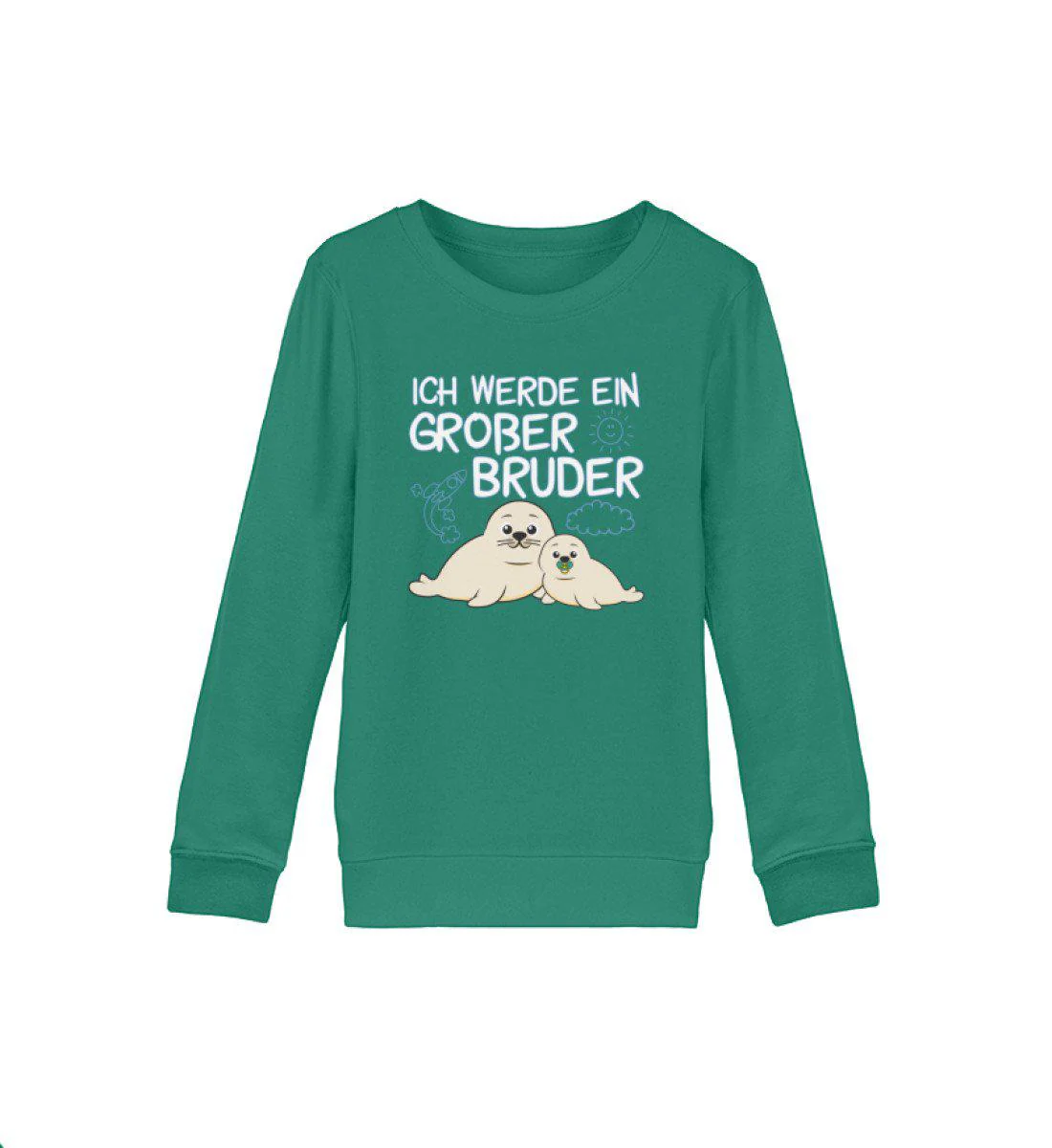 Ich werde ein Großer Bruder · Kinder Premium Bio Sweatshirt - Image 3