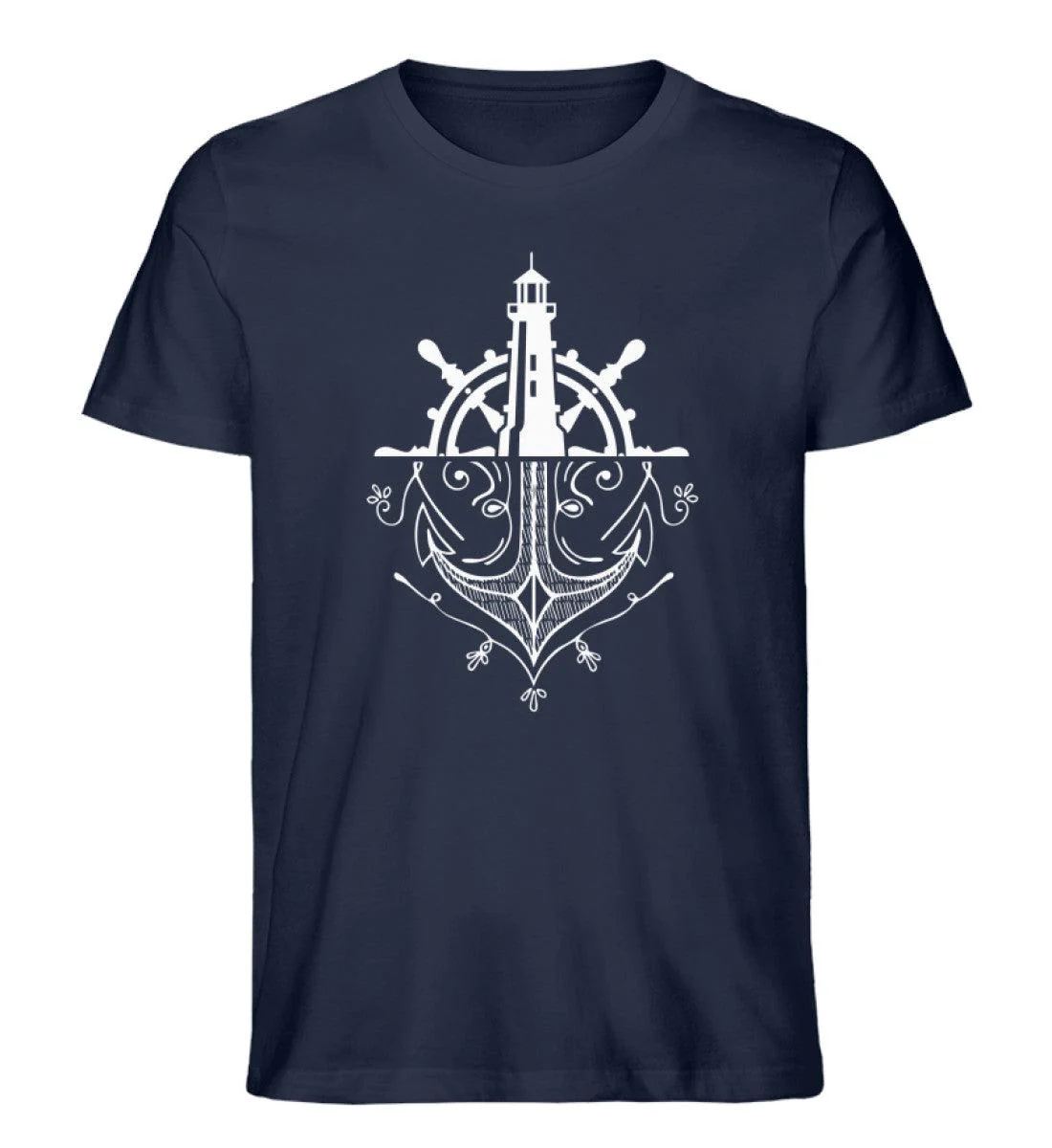Leuchtturm Anker Steuerrad  · Herren Premium Bio T-Shirt - Image 5