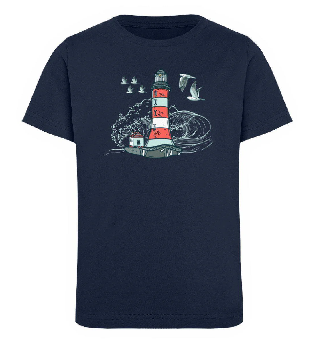 Leuchtturm im Sturm · Kinder Premium Bio T-Shirt - Image 3