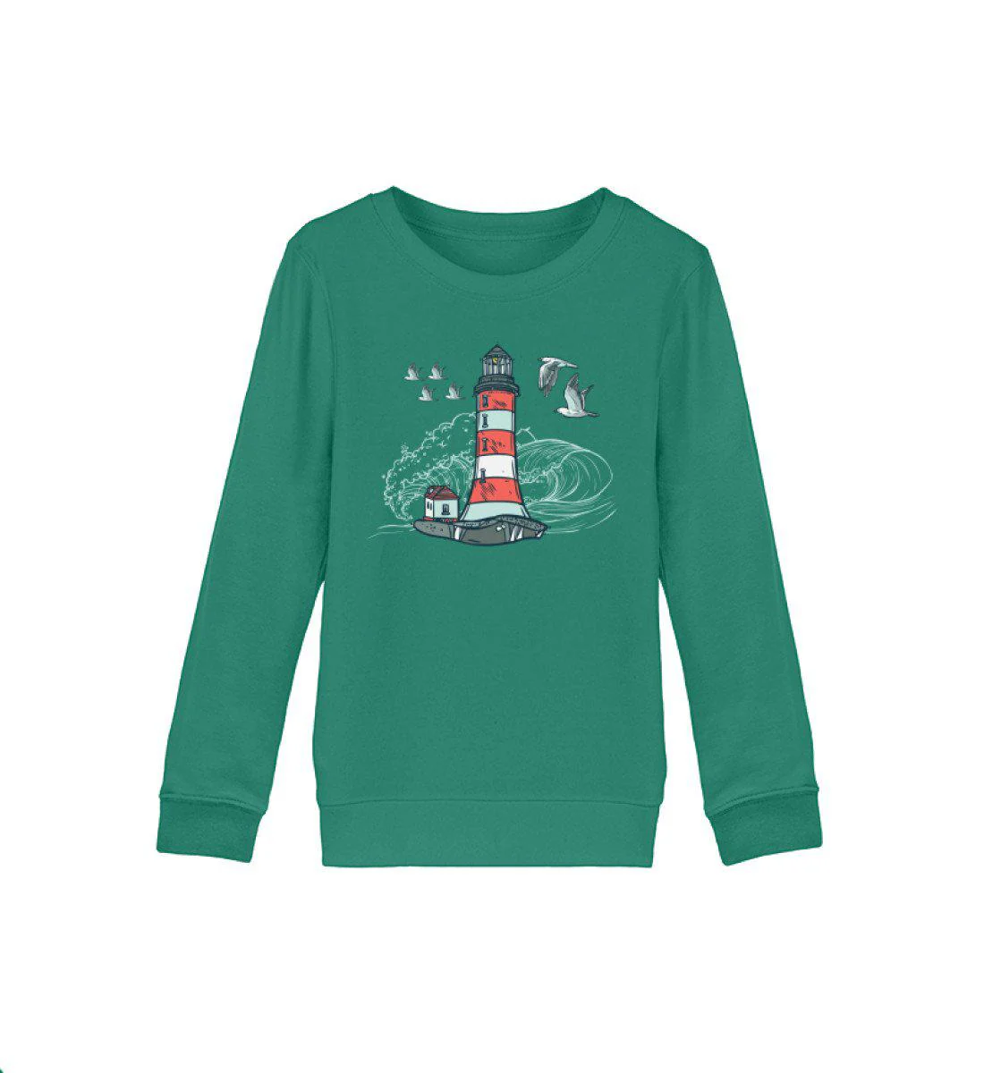 Leuchtturm im Sturm · Kinder Premium Bio Sweatshirt - Image 3