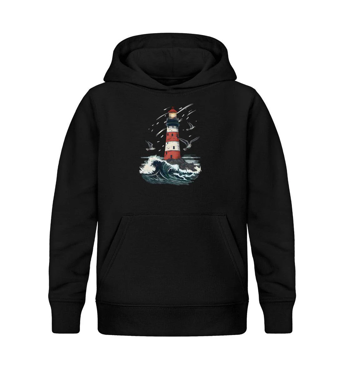Leuchtturm Wellen · Kinder Premium Bio Hoodie