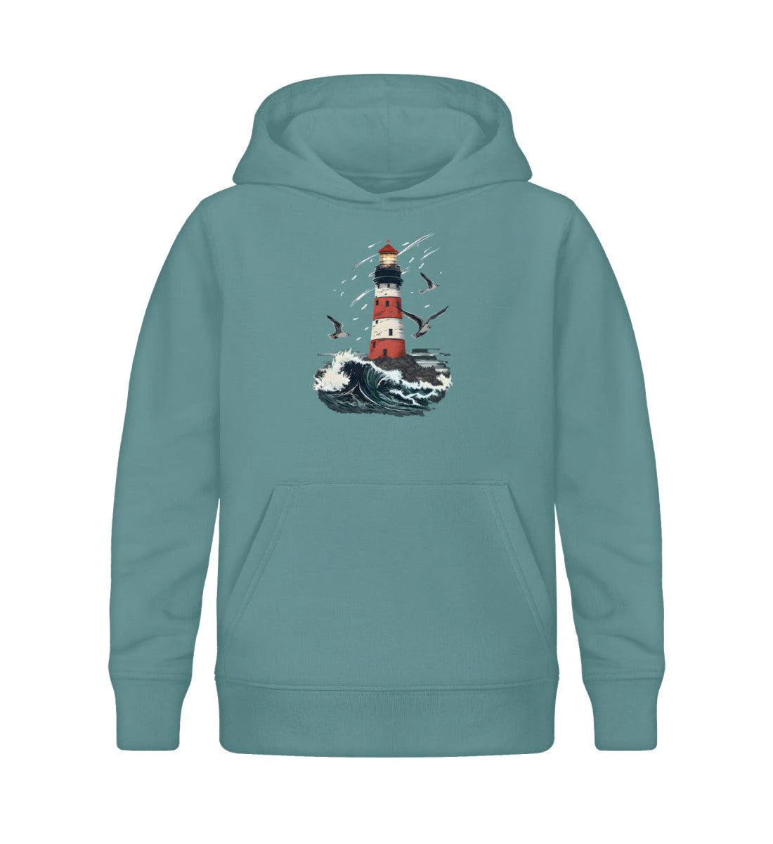 Leuchtturm Wellen · Kinder Premium Bio Hoodie - Image 5