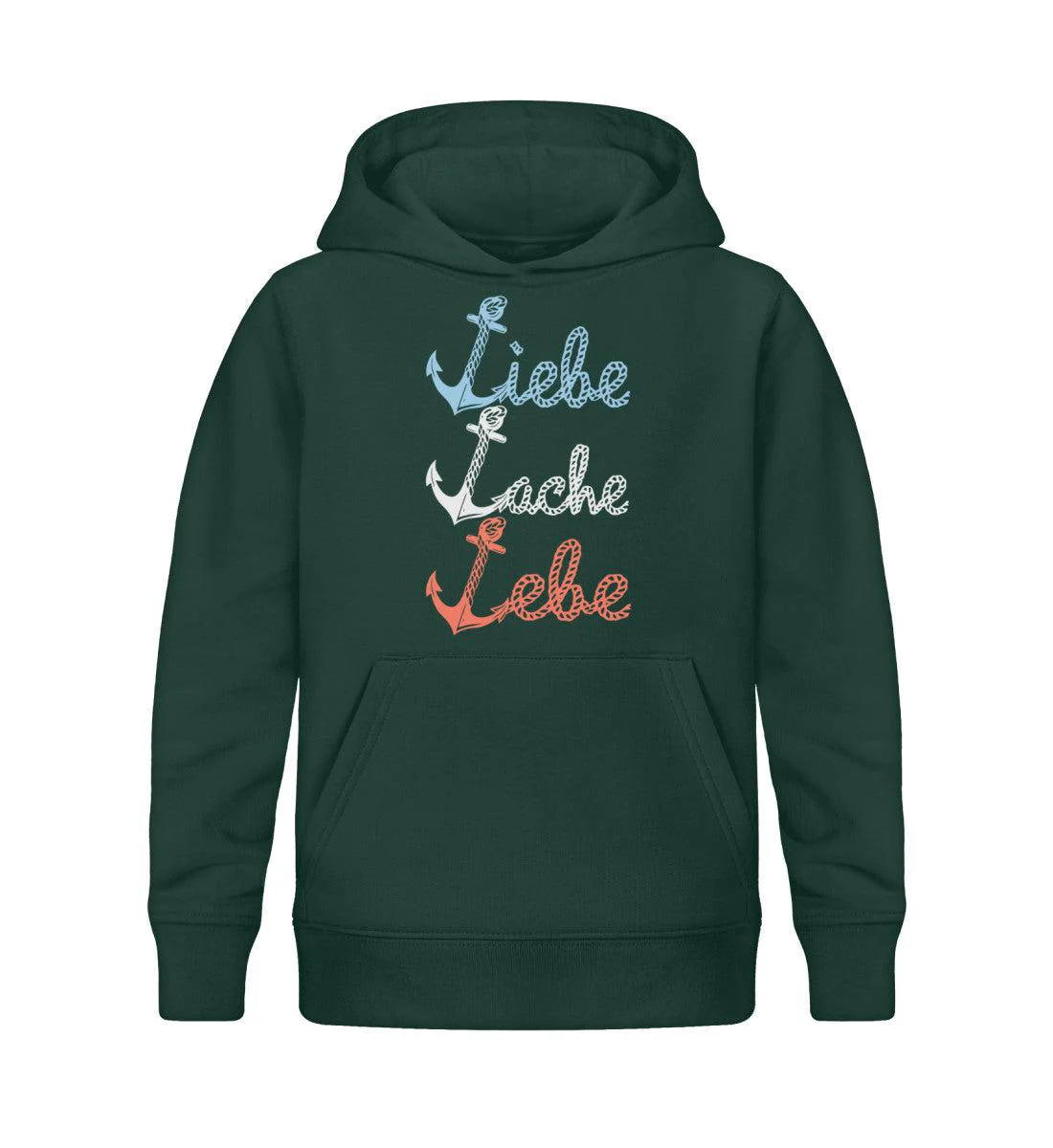 Liebe Lache Lebe   · Kinder Premium Bio Hoodie - Image 3