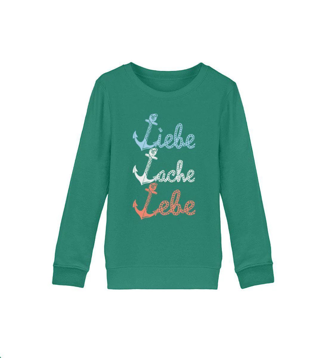 Liebe Lache Lebe · Kinder Premium Bio Sweatshirt - Image 3