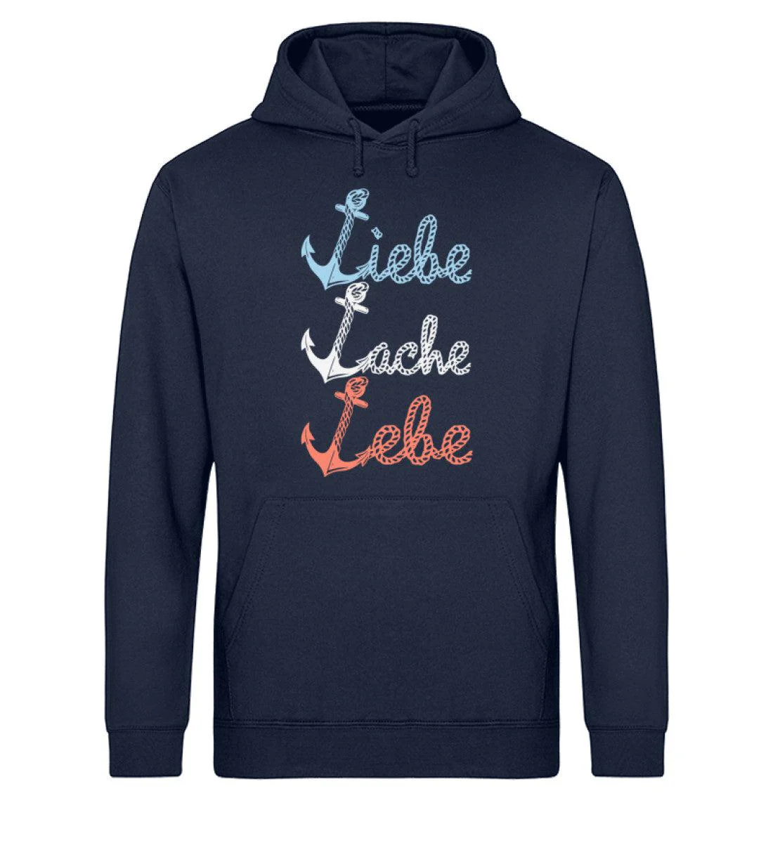 Liebe Lache Lebe · Unisex Bio Hoodie - Image 3