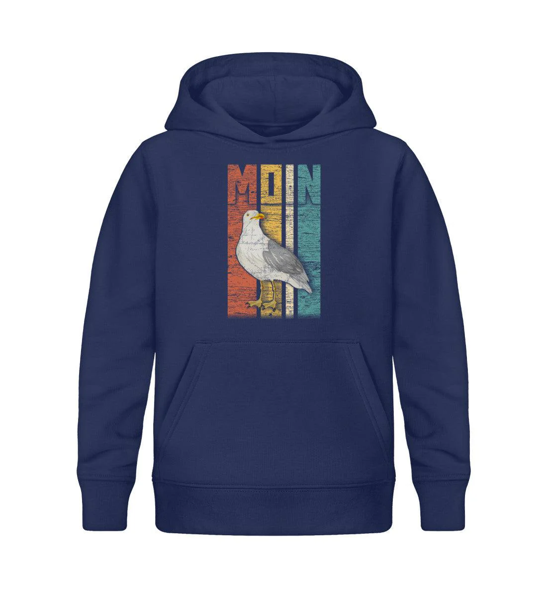 Moin Möwe Retro · Kinder Premium Bio Hoodie - Image 2