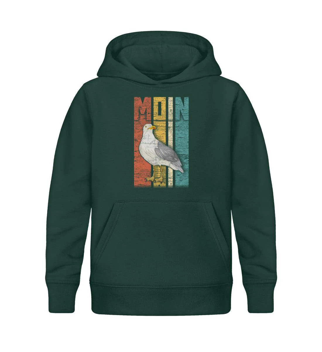 Moin Möwe Retro · Kinder Premium Bio Hoodie - Image 3
