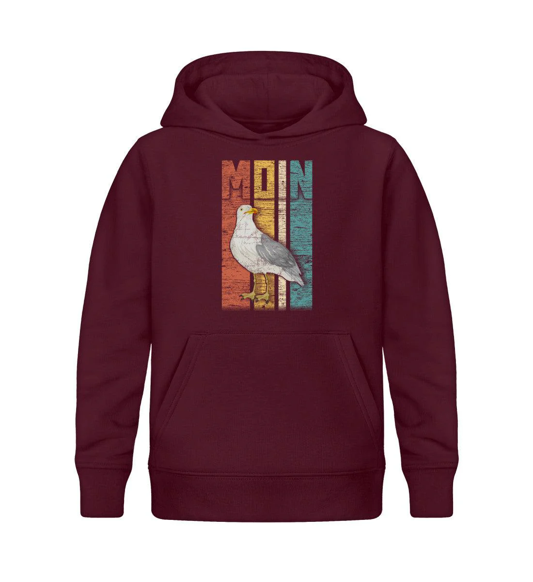 Moin Möwe Retro · Kinder Premium Bio Hoodie - Image 4