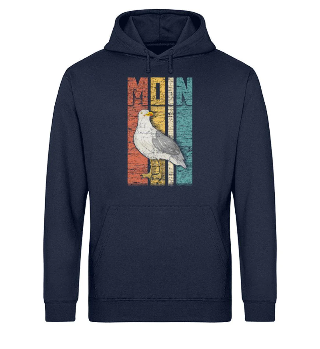Moin Möwe Retro · Unisex Bio Hoodie - Image 3