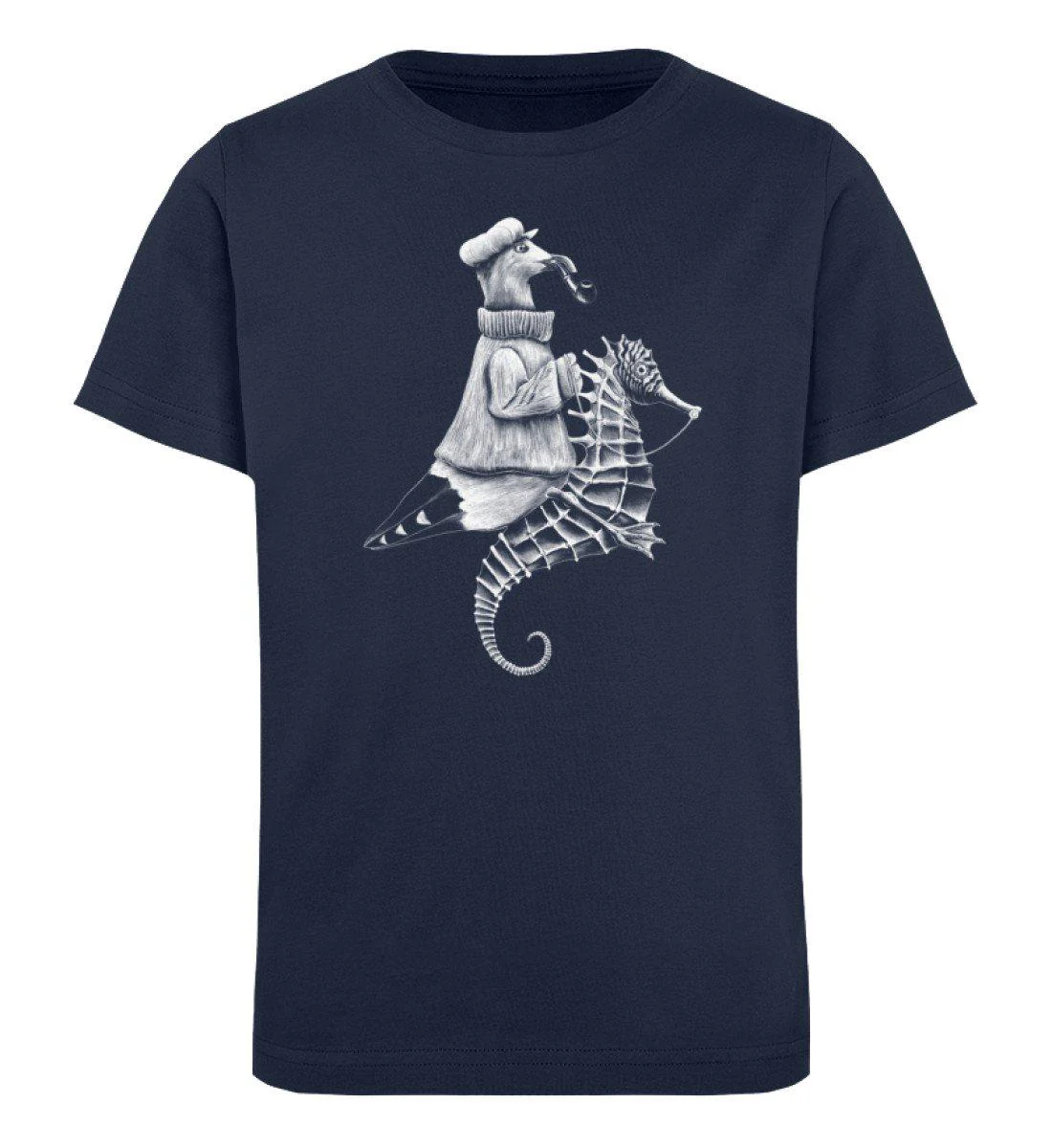 Möwe reitet Seepferdchen · Kinder Premium Bio T-Shirt - Image 3