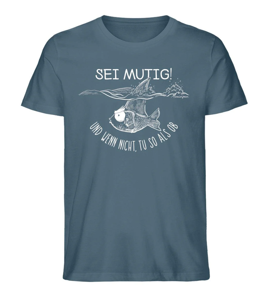Sei mutig und wenn nicht tu so als ob · Herren Premium Bio T-Shirt - Image 3