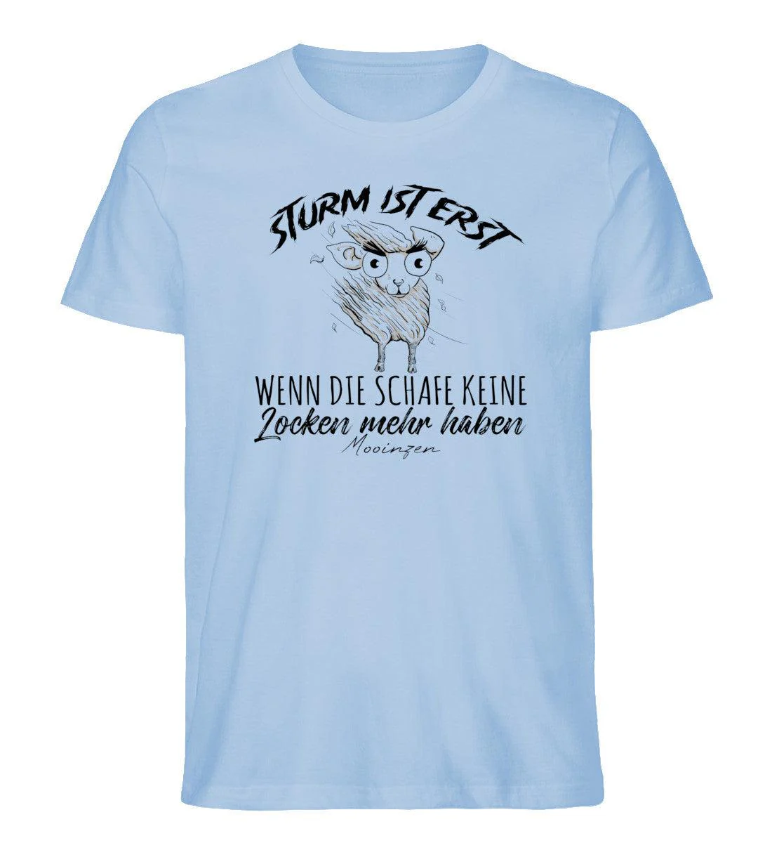 Sturm ist erst wenn die Schafe keine Locken mehr haben · Herren Premium Bio T-Shirt - Image 3