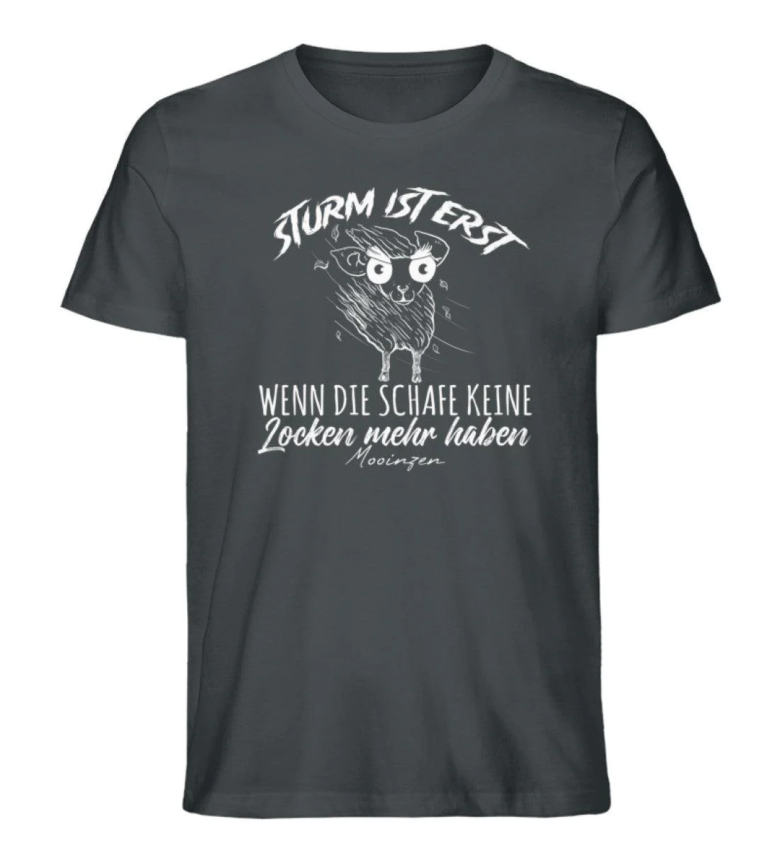 Sturm ist erst wenn die Schafe keine Locken mehr haben  · Herren Premium Bio T-Shirt - Image 4