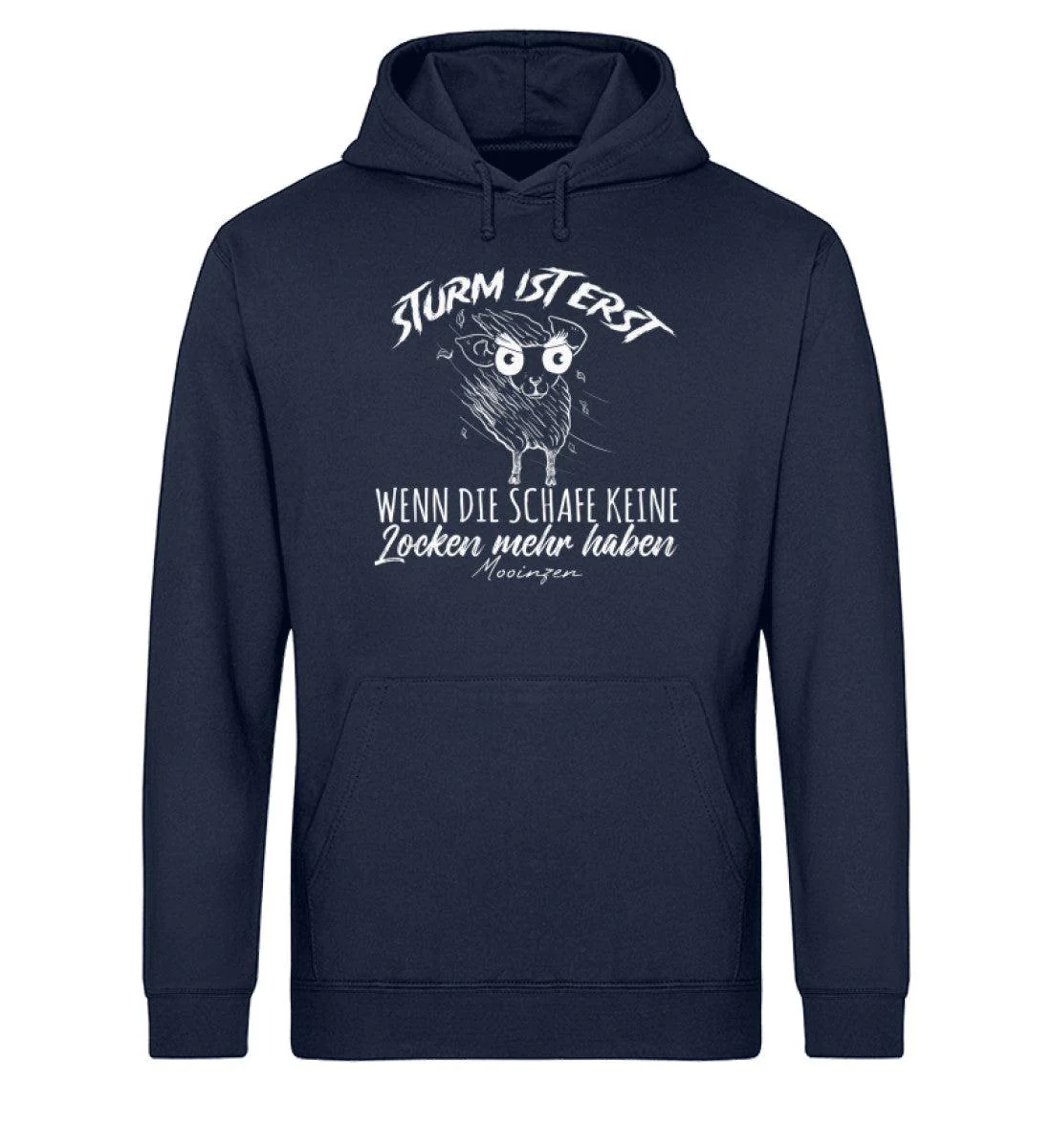 Sturm ist erst wenn die Schafe keine Locken mehr haben · Unisex Bio Hoodie - Image 2