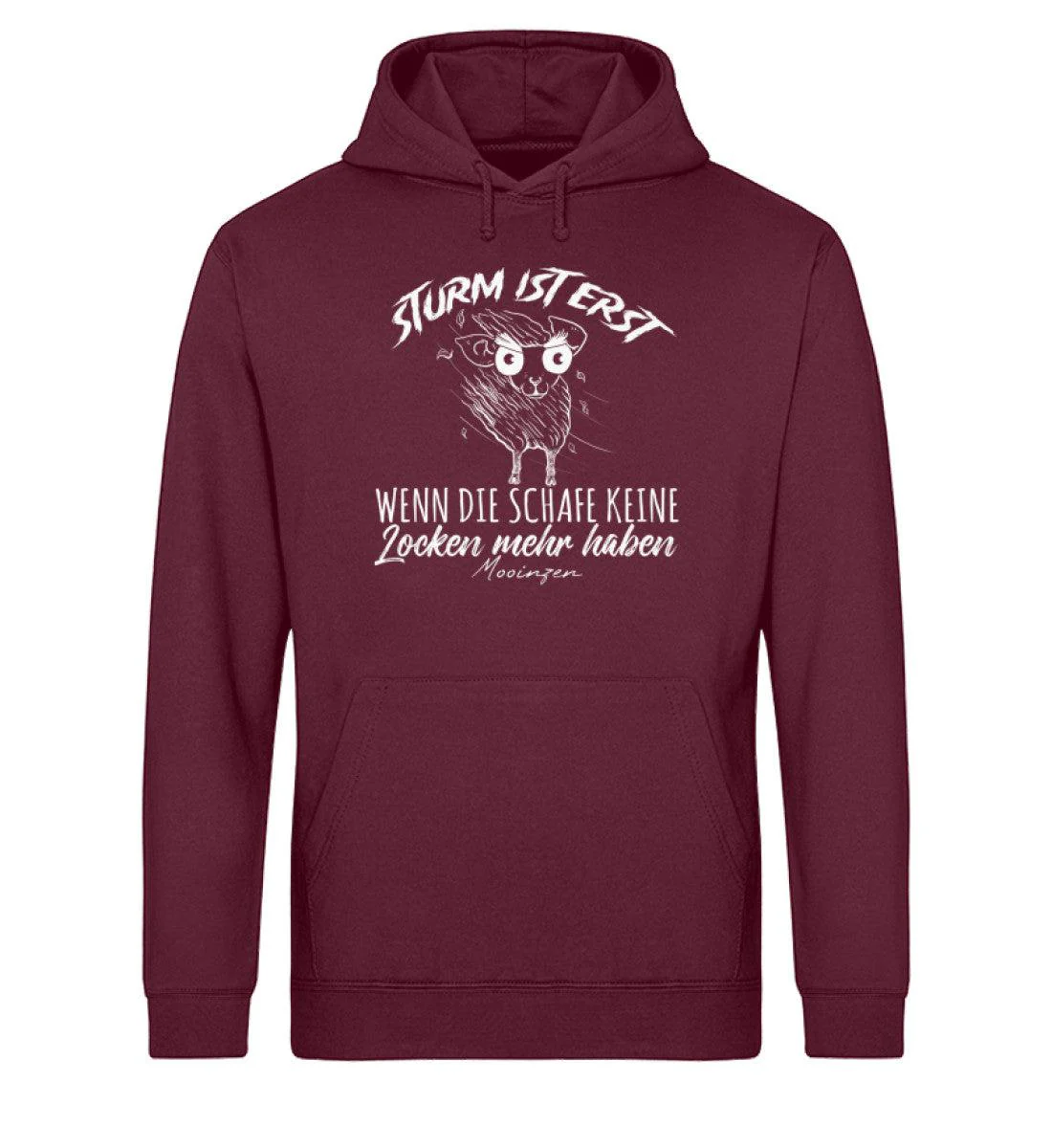Sturm ist erst wenn die Schafe keine Locken mehr haben · Unisex Bio Hoodie - Image 3