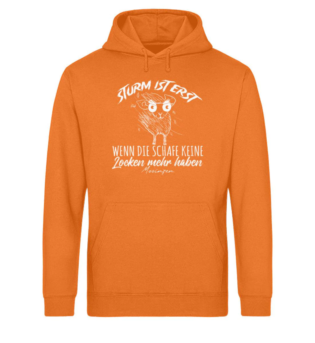 Sturm ist erst wenn die Schafe keine Locken mehr haben · Unisex Bio Hoodie - Image 5