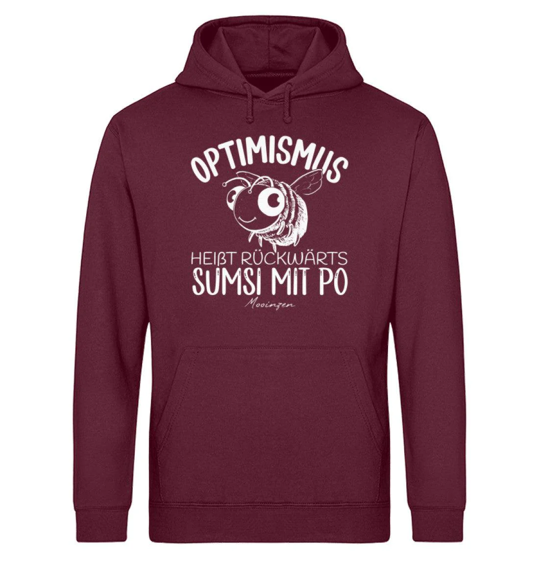 Optimismus rückwärts Sumsi mit Po · Unisex Bio Hoodie - Image 3