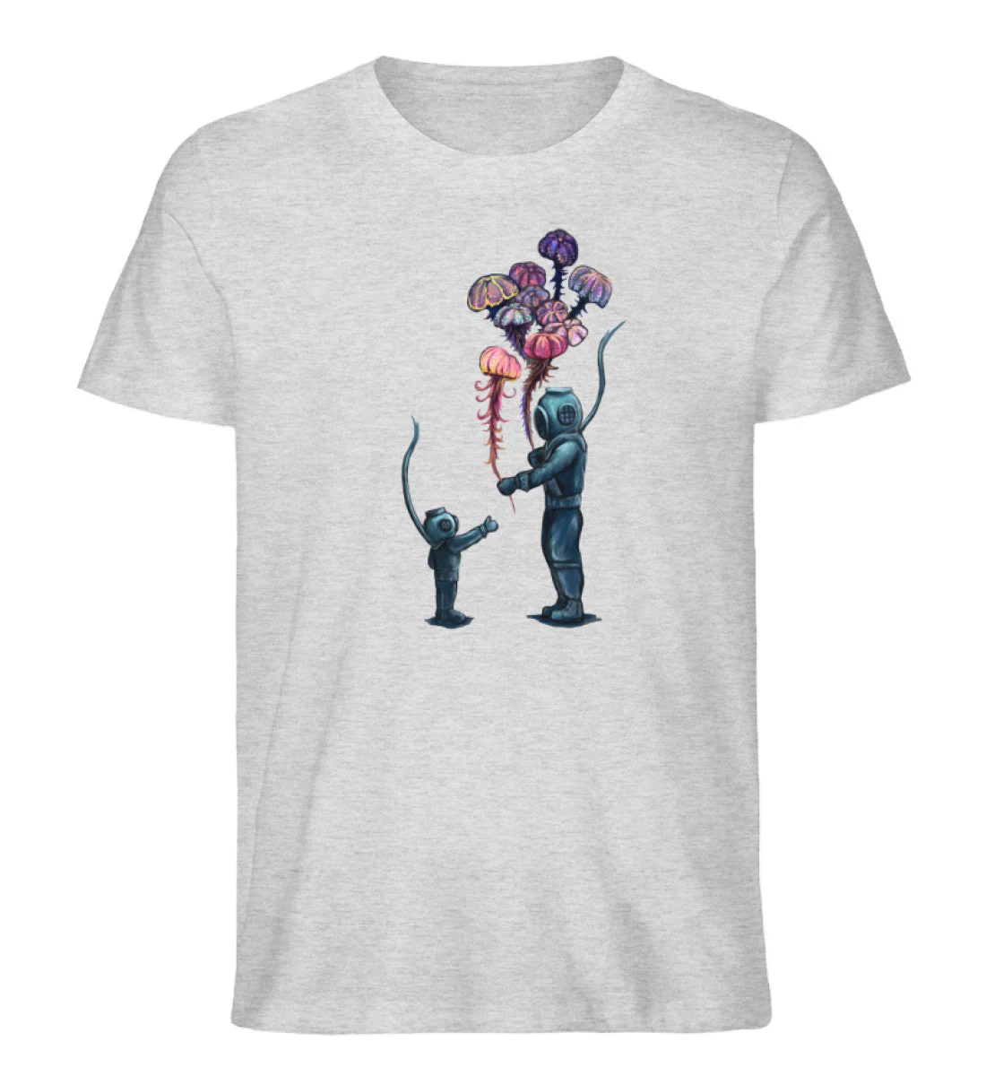 Taucher Quallen Luftballons · Herren Premium Bio T-Shirt - Image 3