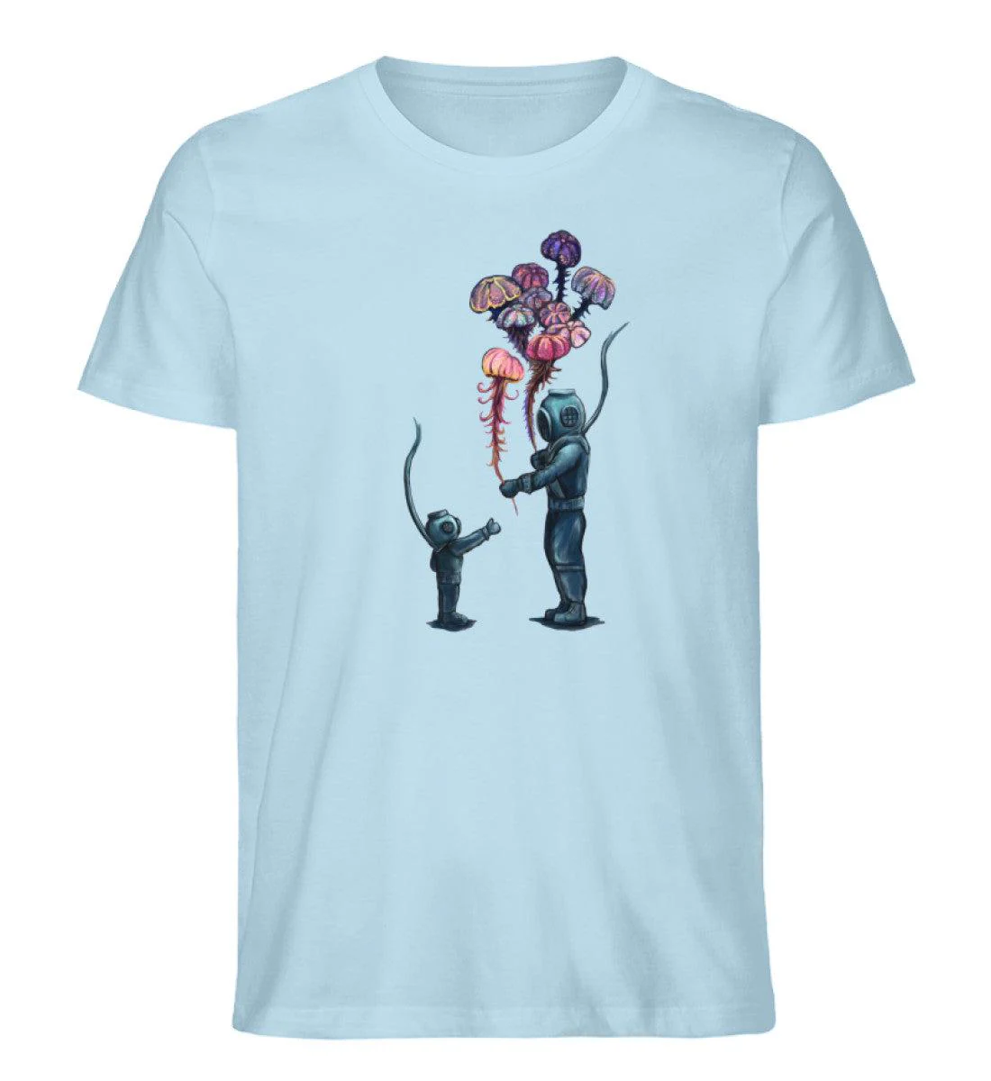 Taucher Quallen Luftballons · Herren Premium Bio T-Shirt - Image 4