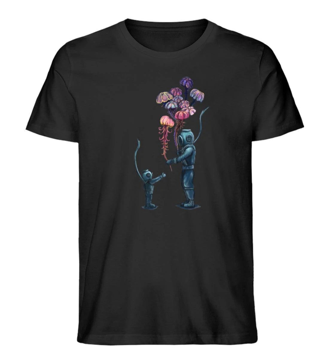 Taucher Quallen Luftballons · Herren Premium Bio T-Shirt - Image 6