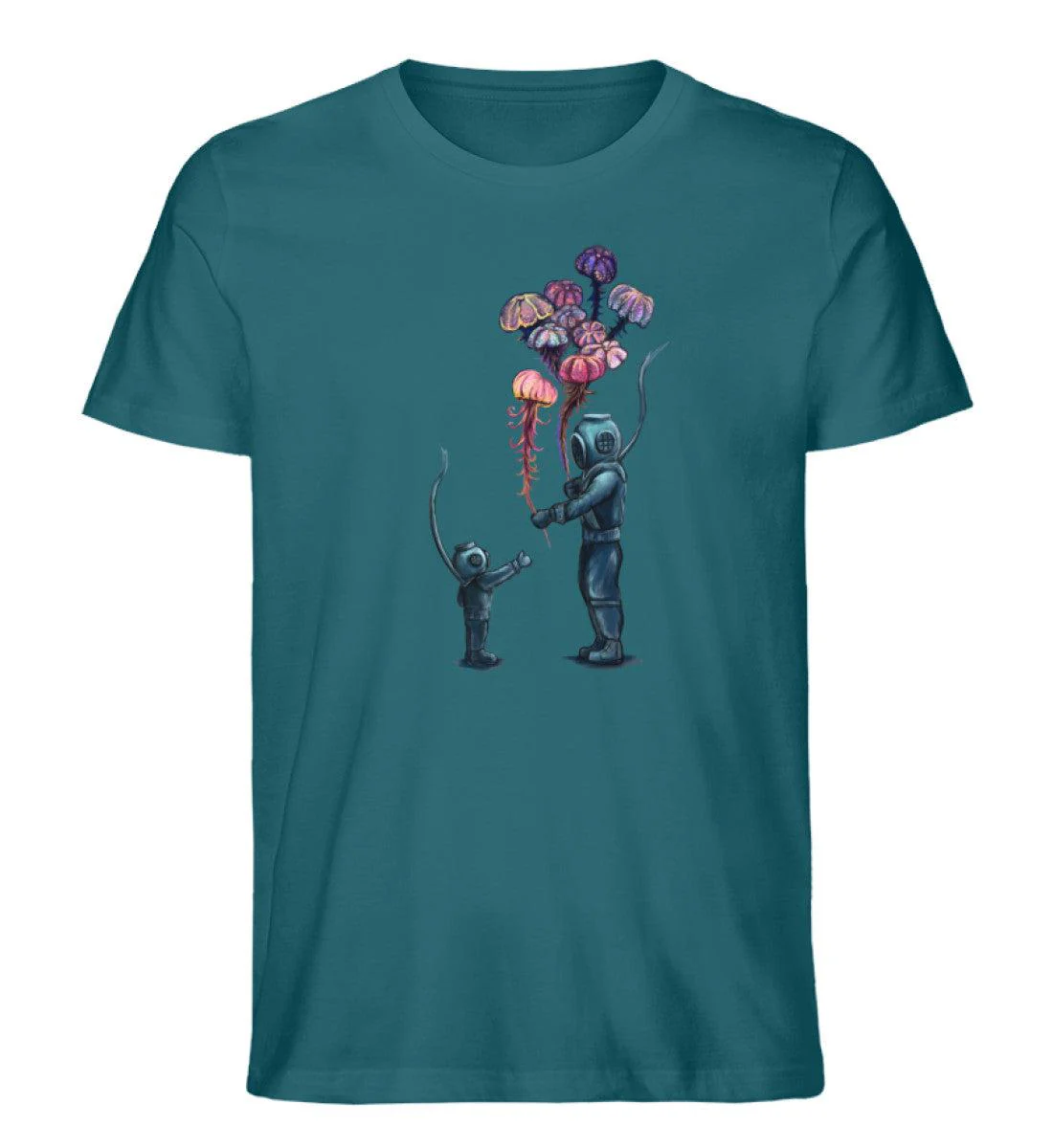 Taucher Quallen Luftballons · Herren Premium Bio T-Shirt - Image 9