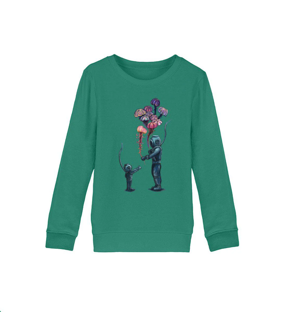Taucher Quallen Luftballons · Kinder Premium Bio Sweatshirt - Image 3