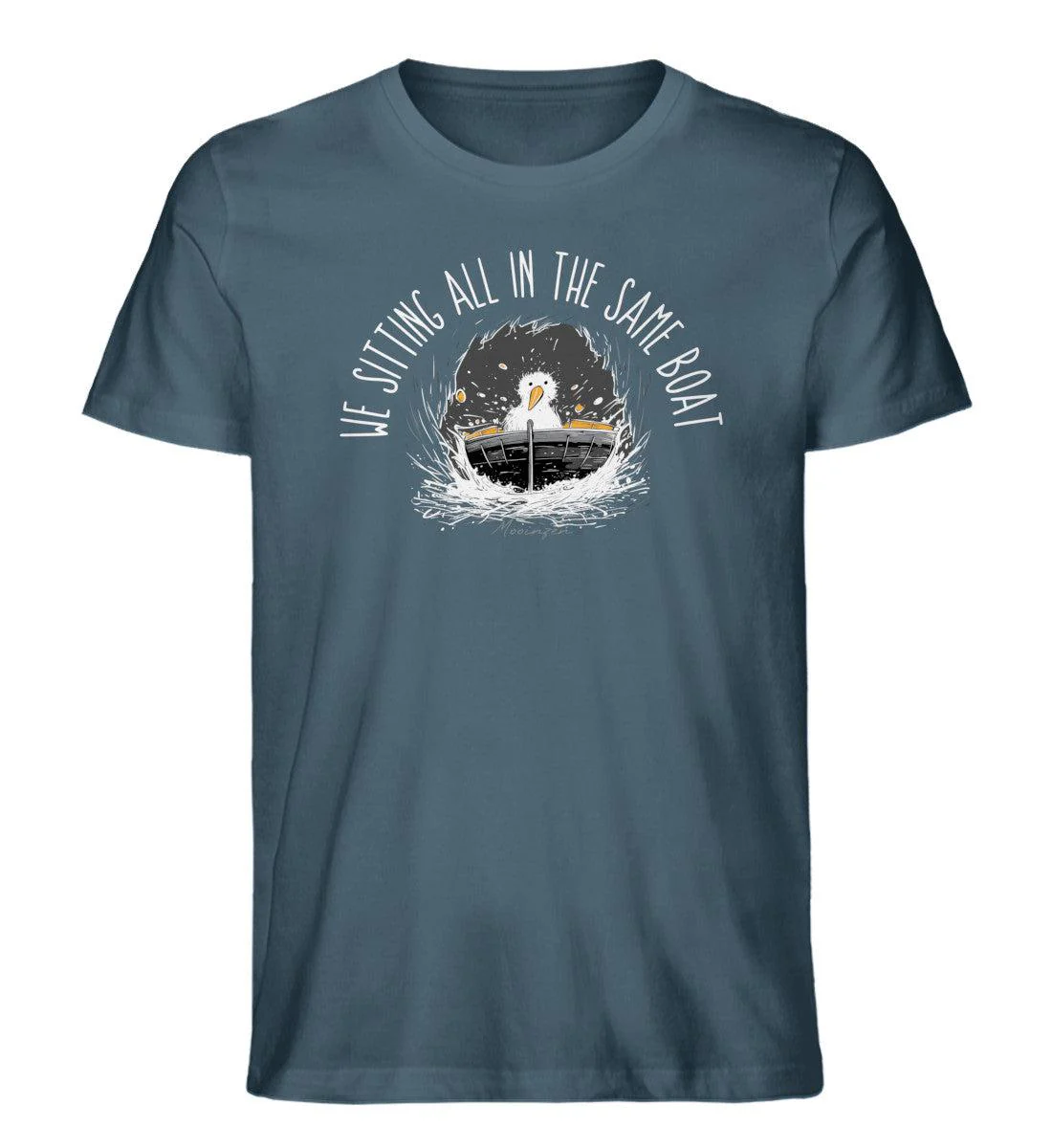 We sitting all in the same boat · Herren Premium Bio T-Shirt - Image 3