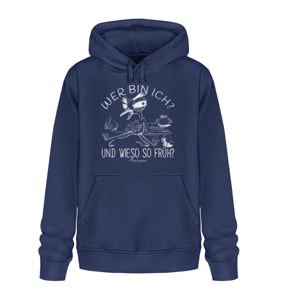 Wer bin ich und wieso so früh   · Unisex Bio Hoodie - Image 2