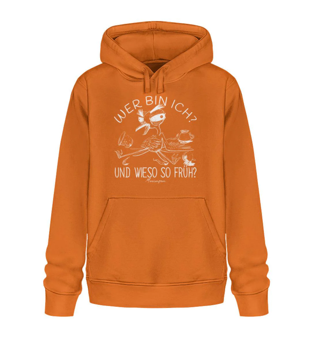 Wer bin ich und wieso so früh   · Unisex Bio Hoodie - Image 3